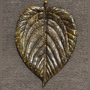 Vintage Cast Metal Leaf Trinket Dish